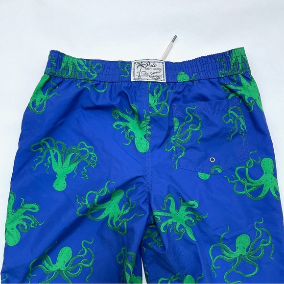 POLO Ralph Lauren Octopus Swim Shorts Blue Lined Drawstrings, Boys 14-16 - Picture 4 of 7